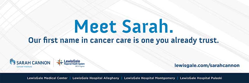 Meet Sarah. Our first name in cancer care is one you already trust.